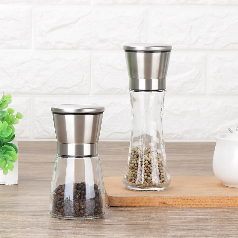 coffee spice rack Salt and Pepper Mill Shakers, Stainless Steel Manual