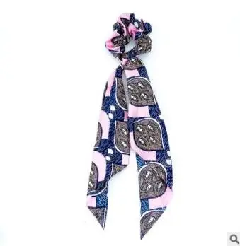 7 100pcs/lot DIY Simple Stripe Ponytail Large Intestine Long Hair Band Bowknot Rubber Band Hair Styling Tools Accessories HA1342 - Цвет: 7