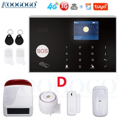 Kit système d'alarme de sécurité domestique sans fil, wi fi, GSM 4G/3G, 433MHz, pour maison connectée Tuya, anti cambriolage, Compatible avec Alexa et Google Home 