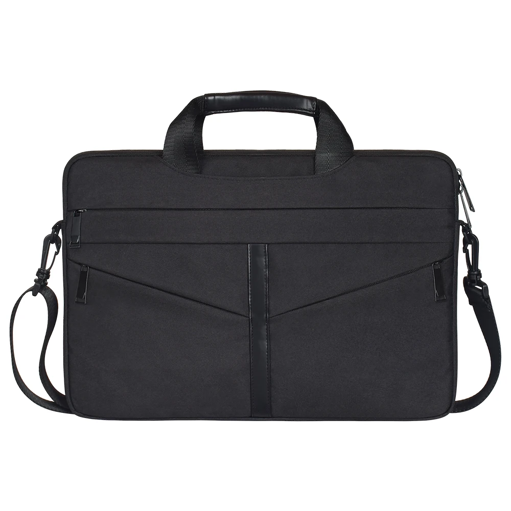Универсальная сумка для ноутбука 13 13,3 14 15 15,4 15,6 дюймов, сумка-мессенджер для ноутбука, сумка на плечо, портфель, чехол для Macbook hp DELL - Цвет: Черный