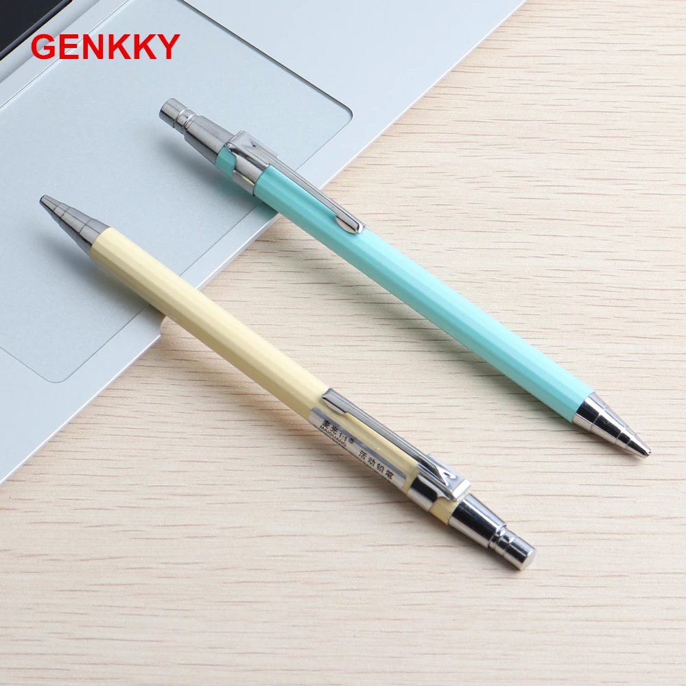 GENKKY металлический механический карандаш Kawaii канцелярский карандаш полностью металлические автоматические качественные карандаши для школы и офиса 0,5 0,7 мм