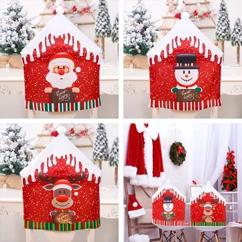 

Christmas Chair Back Cover Santa Christmas Hat For Home Decoration New Year Decoration Decoration hot sale