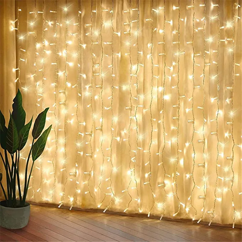 Warm White 96-960 LED Fairy String Hanging Icicle Snow Curtain Light Xmas Party 