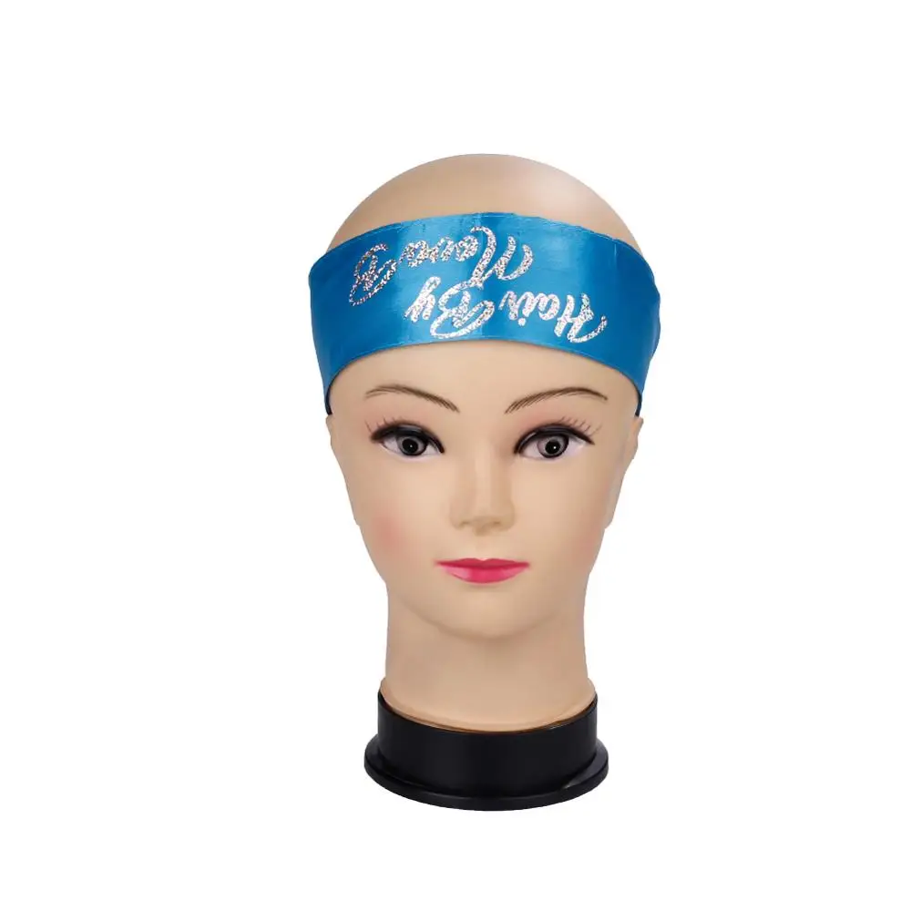 Индивидуальный логотип Роскошный человеческих волос Virgin упаковка атласная Край обертывание шарф повязка на голову