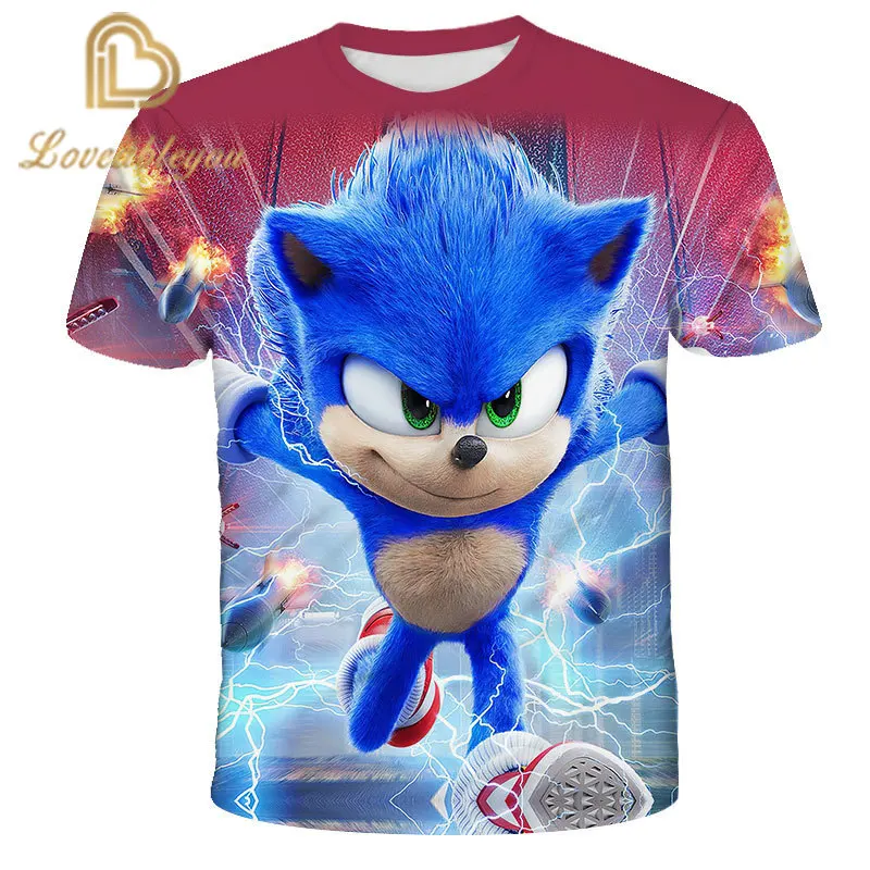 

Sonic The Hedgehog T Shirt Print Cartoon Kids Clothing New 2020 Summer Fashion Children Girl Short Sleeve T Shirts for Boys 4-14