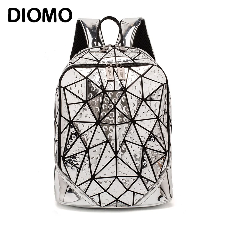 DIOMO, женский модный рюкзак с изображением капель воды, геометрический светоотражающий лазерный рюкзак, крутой школьный рюкзак для девочек-подростков
