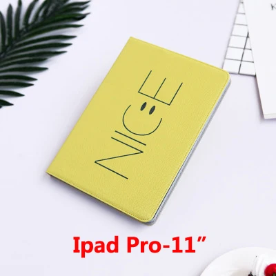 Yellow Ipad Pro 11 Просто улыбка для полного покрытия Ipad Pro 9,7 Pro 11 чехол из искусственной кожи для сна для Ipad-9,7 Ipad Air 1 2 3 Чехол - Цвет: Yellow Ipad Pro 11