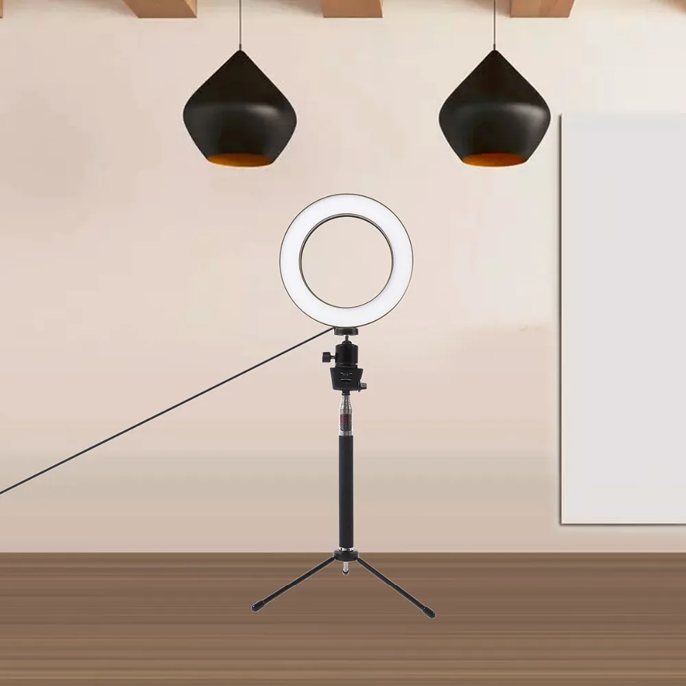 Затемняемый Светодиодный светильник для студийной камеры с кольцом для фото телефона видео свет лампа с штативами селфи палка кольцо стол заполняющий свет для Canon