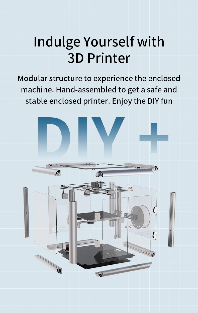 Newest CREALITY 3D Sermoon D1 Semi Enclosed 3D Printer Machine Printing Dual Z Axis With 4.3 Inch Color Touch Screen