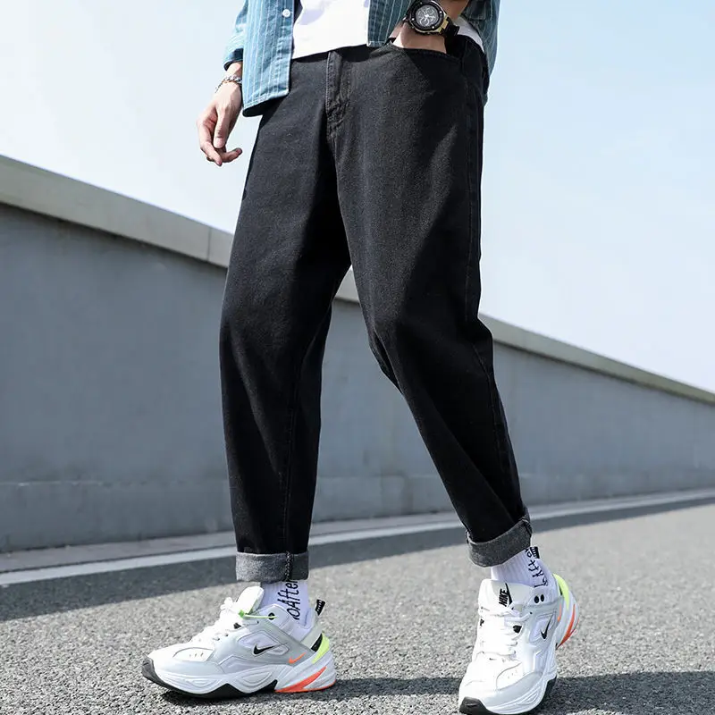 New Loose Men Jeans Male Trousers Simple Design High Quality Cozy All-match Students Daily Casual Straight Denim Pants 2