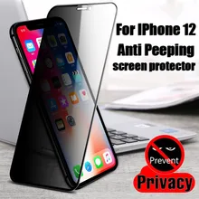 Protector de pantalla de vidrio templado antifisgones para IPhone, película de cubierta completa de privacidad para IPhone 12 Pro Max SE 2020 11 7 8 Plus X XR Xs Max