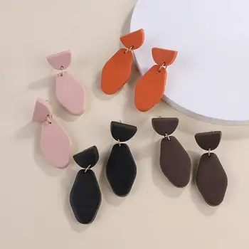 

AENSOA 1Pair Fashion Geometric Polymer Clay Drop Earrings for Women 2020 New Colorful Clay Dangle Earrings Korea Jewelry Gifts