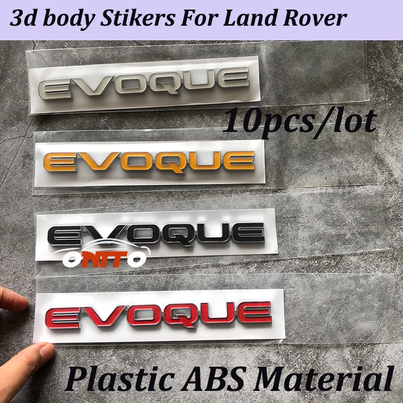 

10pcs Car accessories modified car Emblem standard 3D ABS For Land Rover Evoque Aurora Sport Edition Body Stickers Good decals