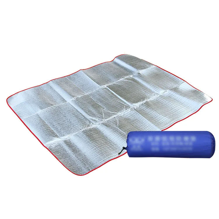 Camping Hiking Sleeping Mat Grass Blanket Picnic Cushion Awning Tent Pad Outdoor Double-Sided Aluminum Film Moisture-Proof Pad