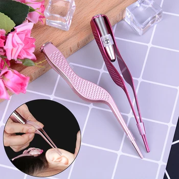 

1pc Stainless Steel Earpick LED Flashlight Ear Pick Wax Remover Ear Cleaner Ears Care Tool