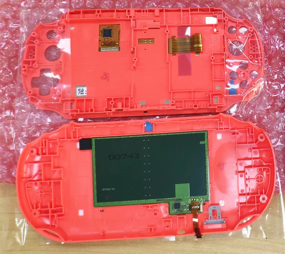 ЖК-дисплей с рамкой+ задняя крышка для psv ita PS vita psv 2000 - Цвет: Красный