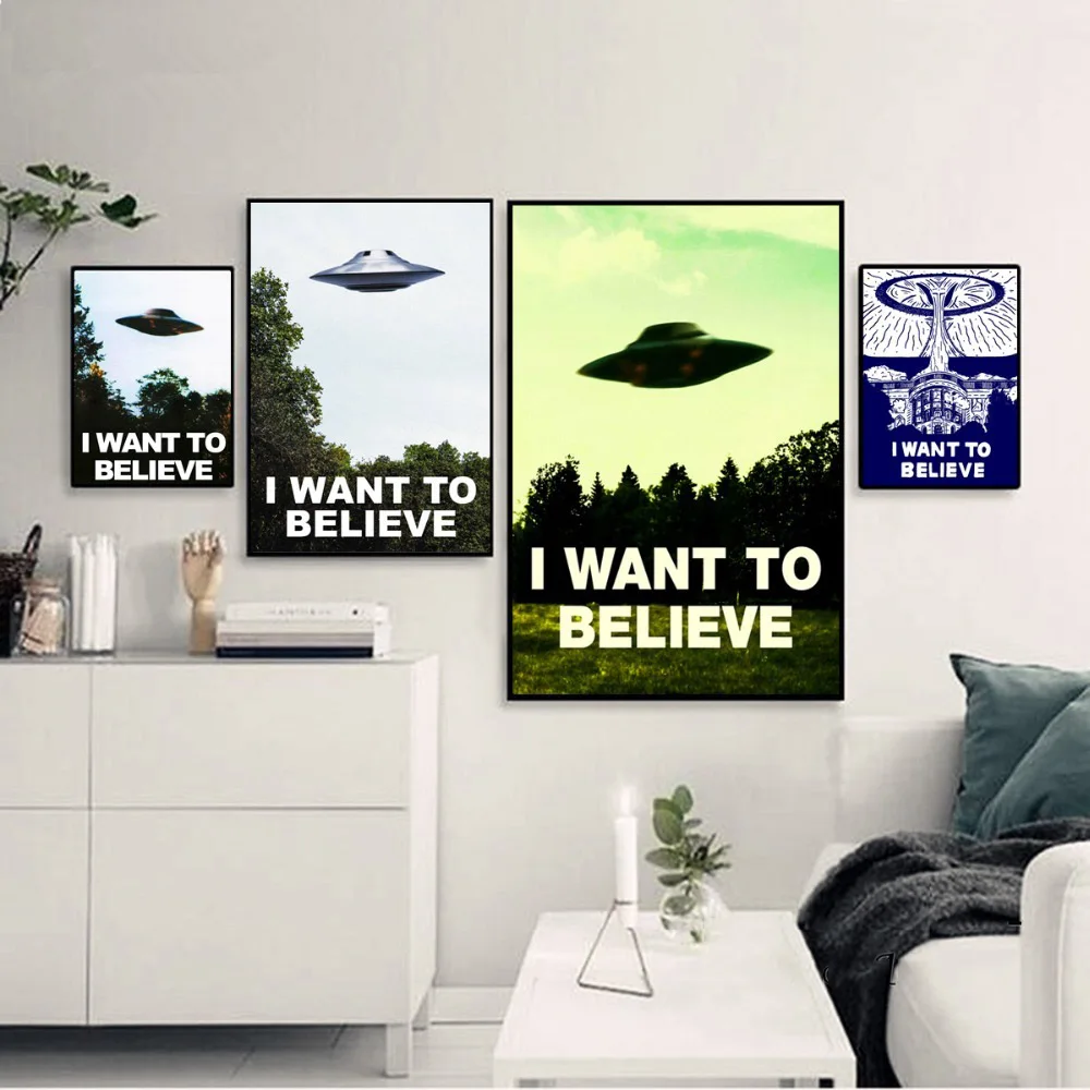 I Want To Believe X File TV Play Canvas Prints Modern Painting Posters Wall Art Pictures For Living Room Decoration No Frame | Дом и сад