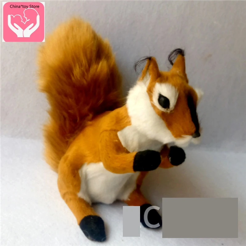 

20X14cm Simulation Squirrel Toy Plush Kawaii Realistic Soft Squirrel Stuffed Doll Holiday Gift Sheepskin Material for Children