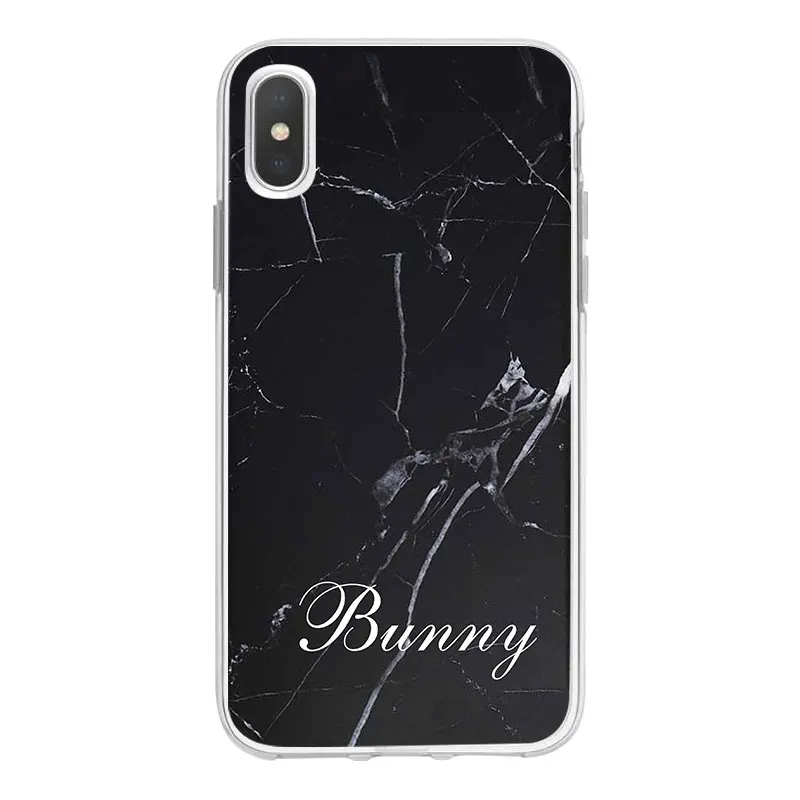 Самодельный чехол для телефона с именем на заказ для iPhone 6, 6s, 7, 8 Plus, X, XR, XS Max, модный мраморный прозрачный мягкий ТПУ для iPhone X, XS, XR, 7P