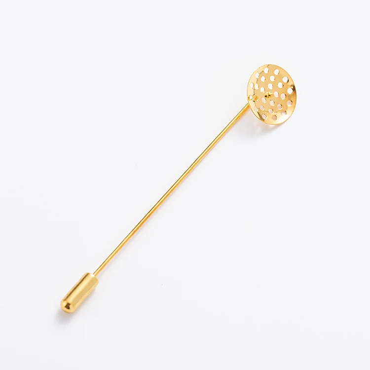 

20pcs Silver/Gold Length 50mm Brooch Pins with Cabochon blank Base tray brooch pin base settings For DIY Making Brooch Findings