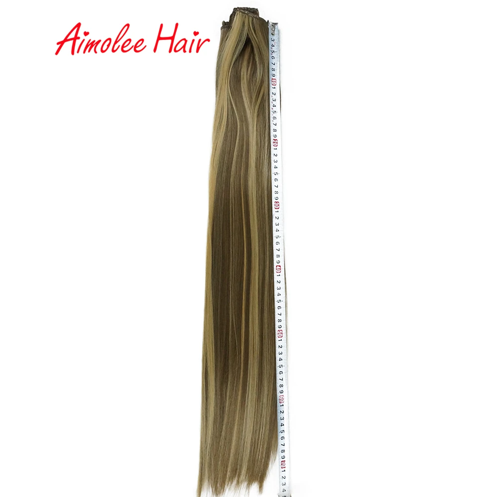 28" 8PCS/Set Synthetic Hairpieces Long Straight Hair Extension Clip-in Hair Extensions Highlight High Temperature Fiber