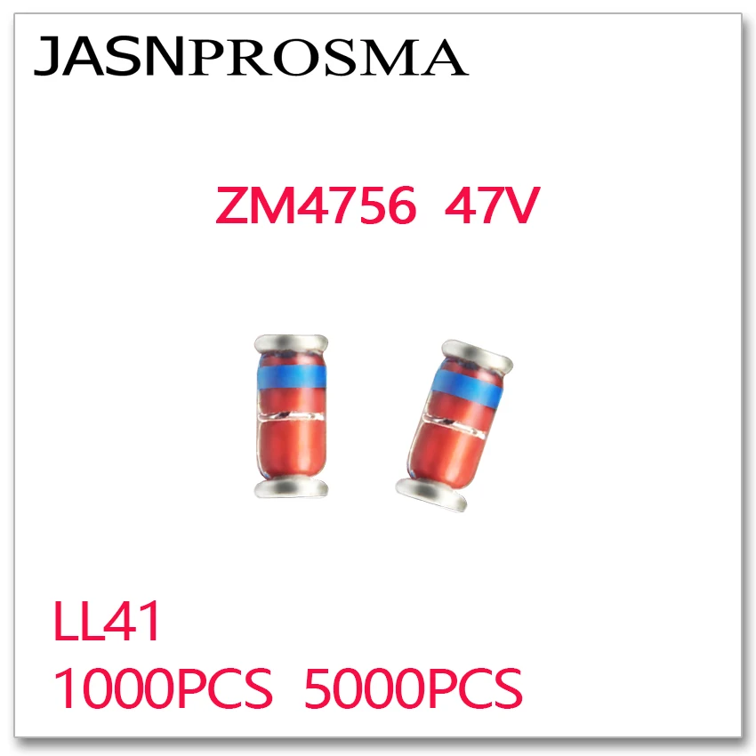 

JASNPROSMA 1000 шт 5000 шт ZM4756 47V LL41 1W ZM4756A 4756 zener 1N4756 IN4756