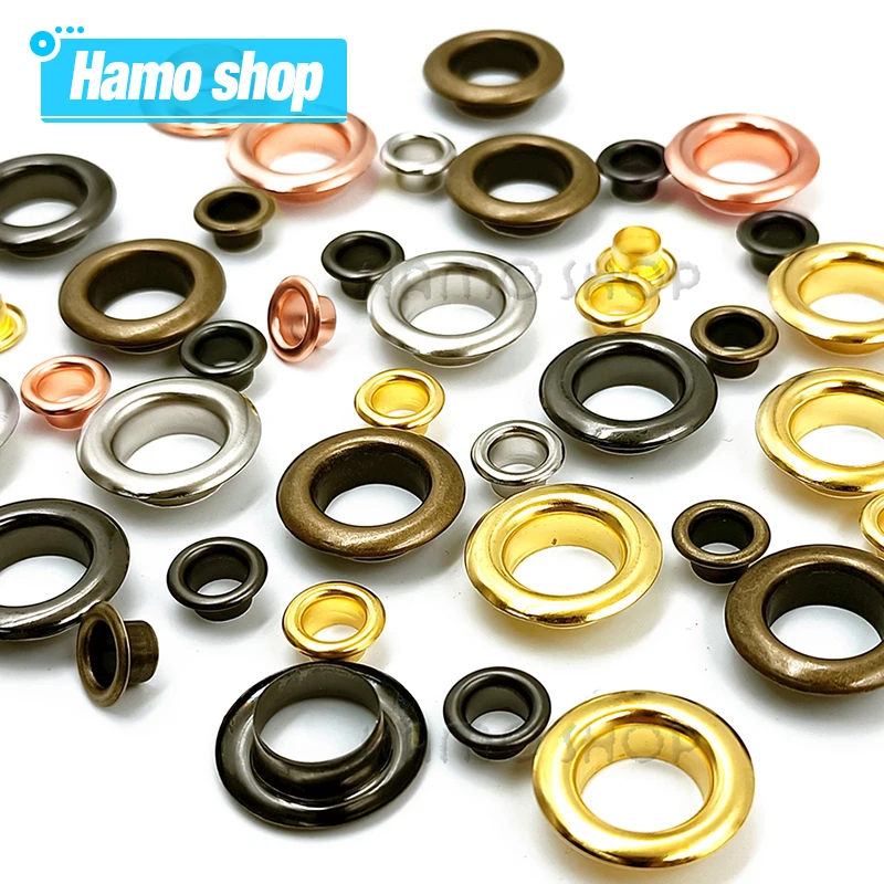 100Pcs Mixed 5 Colors Hole Metal Eyelets Grommets with Washer for Diy Leathercraft Accessories Shoes Belt Cap Bag Tags Clothes