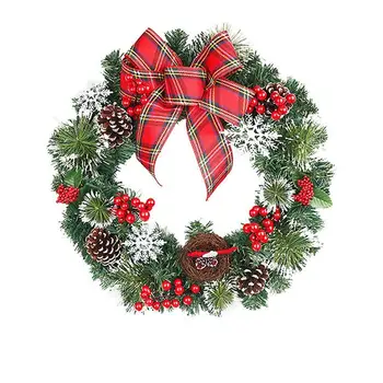 

Christmas Wreath Handmade Rattan Pendant Garland Artificial Festival Door Hanging Wreath Christmas Tree Decoration Wreath