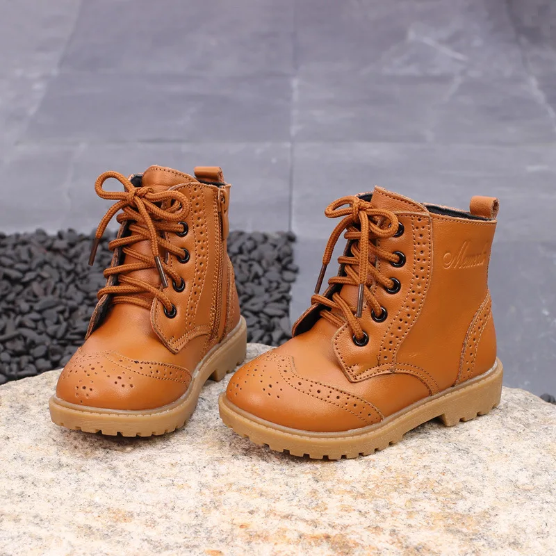 Зимние ботинки для мальчиков 2020 детская обувь новые Martin из натуральной кожи