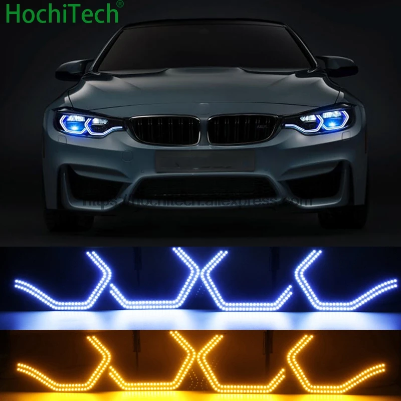 Белый и желтый поворотный сигнал концепция M4 знакованный стиль светодиодный