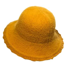 Осенняя и зимняя однотонная плюшевая Рыбацкая шапка женская Корейская дикая имитация норки теплая шапка для бассейна японская литературная Складная шапка