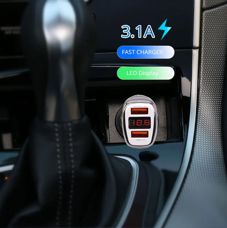 C58-2 Быстрая быстрая usb 3.1A автомобильное зарядное устройство Мобильная зарядная станция зарядная док-станция qc телефон адаптер питания для apple samsung huawei разъем