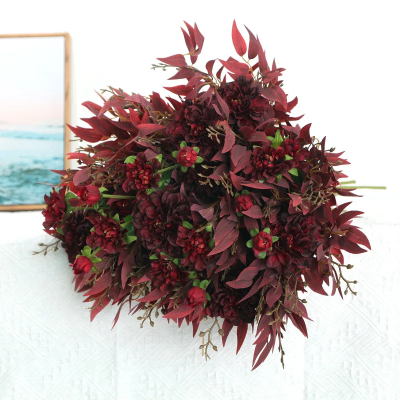 5Pcs Simulation Willow Green Plant Home Party Decoration Diy Artificial Fake Flower Pot Wedding Arch Decoration Fake Grass
