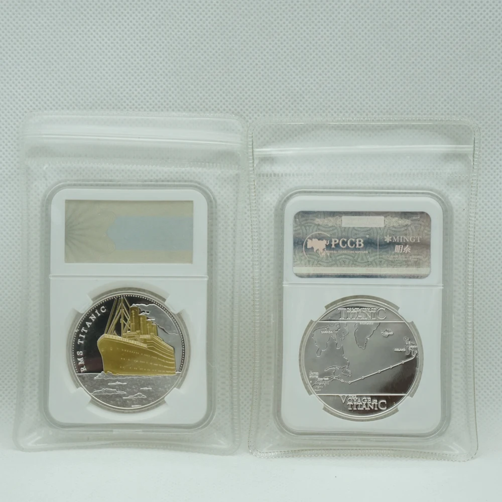 

5PCS Canada Gold Titanic Coin Commemorative Collect Gift Token with PCCB Acrylic Case Drop shipping