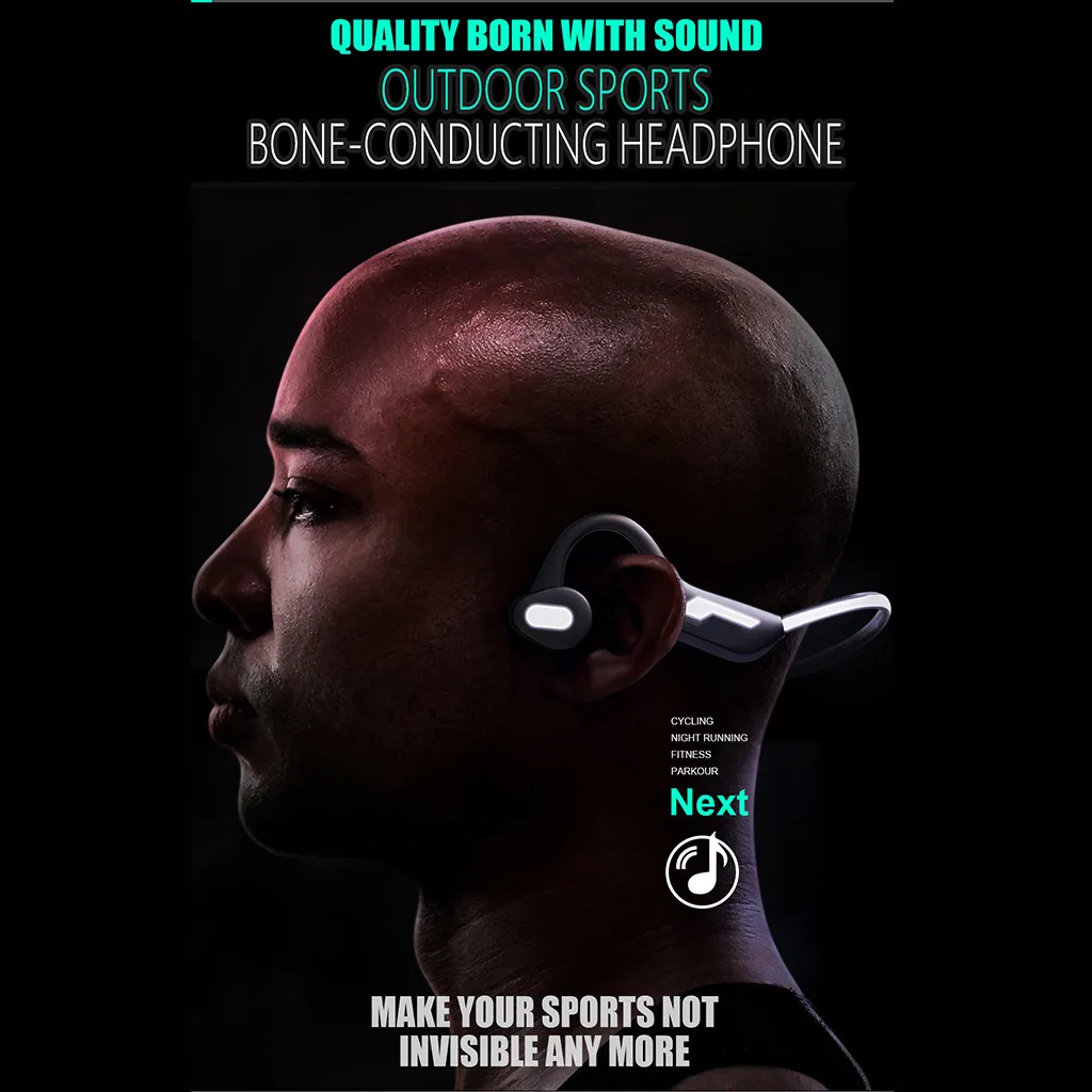 J31 Blueteeth 5.0 Headphones Bones Conduction Headsets Wireless Waterproof Sports Earphones Hifi Headset for Mobile Phones