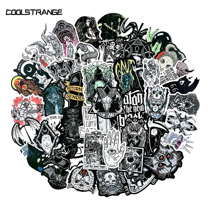 Pegatinas de dibujos animados para Skateboard, calcomanías de bicicleta, portátil, álbum de recortes, equipaje de Skateboard, serie gótica bruja demonio, 10/30/50 Uds.