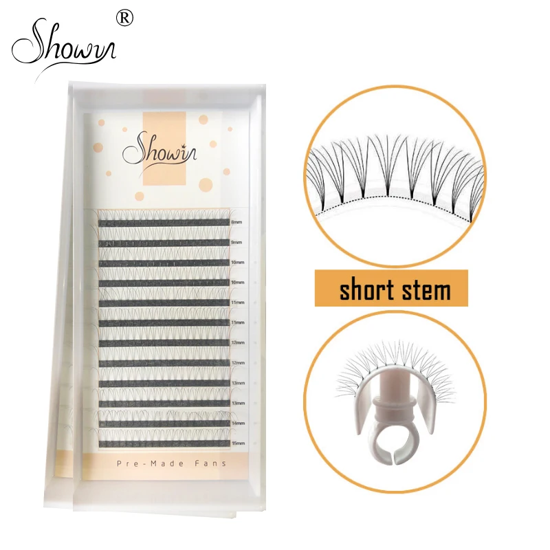 

Makeup Tools Mink Lash Russian Volume Short Stem Pre made Fans Lash Volume Fans Extension Pre-fan 0.07/0.1 Thickness Premade Fan