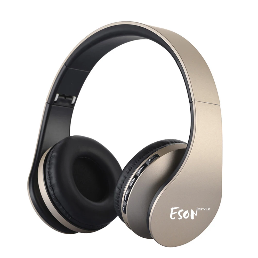 Eson стильные беспроводные Bluetooth наушники с шумоподавлением, супер бас музыкальные наушники, микрофон, складная гарнитура