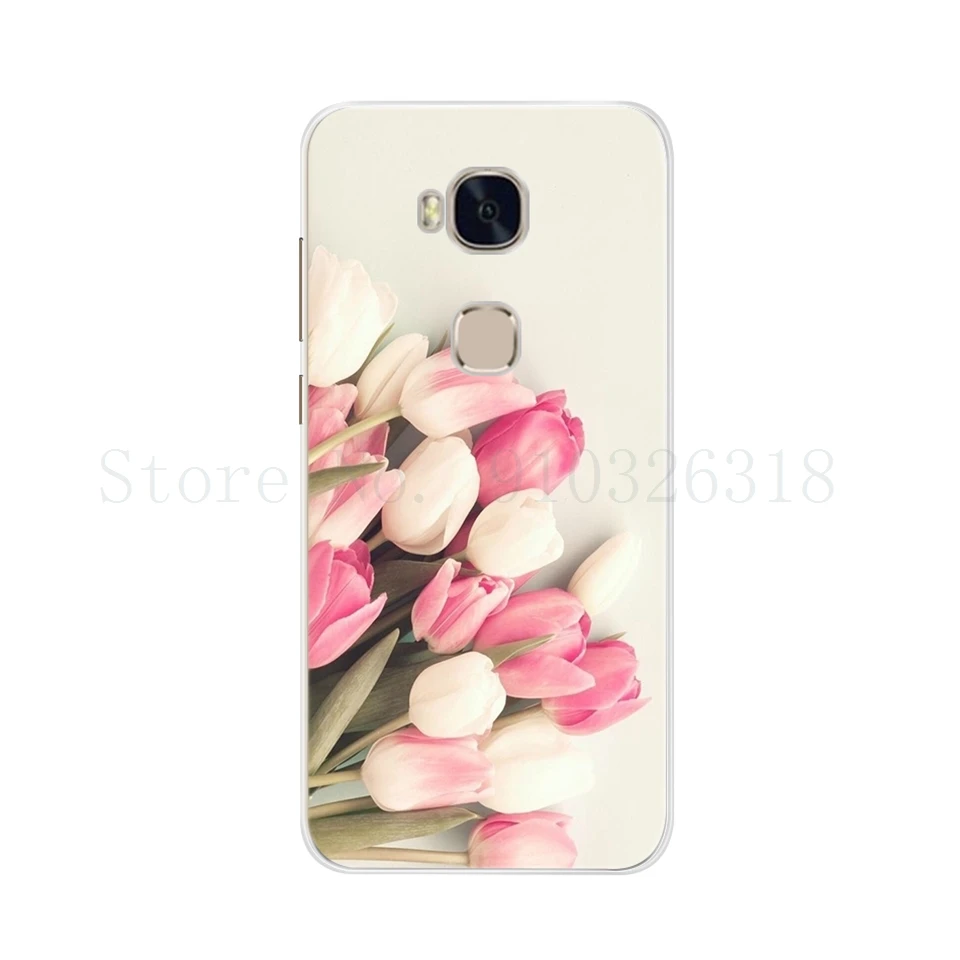 Flower Painted Cover For Honor 5X 5c Case Honor 5X X KII-L21