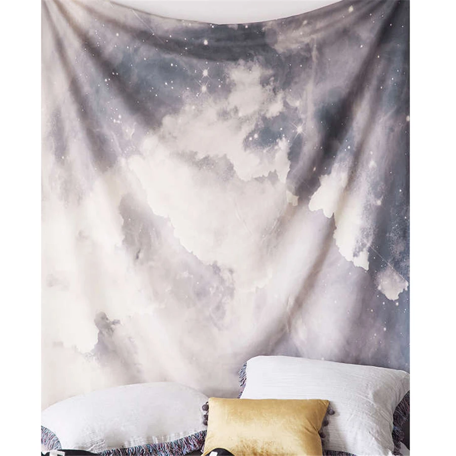 Психоделические подвесные настенные гобелены природа облако туман пейзаж гобелен с Луной настенный подвесной звездное небо Хиппи Мандала Настенный Ковер
