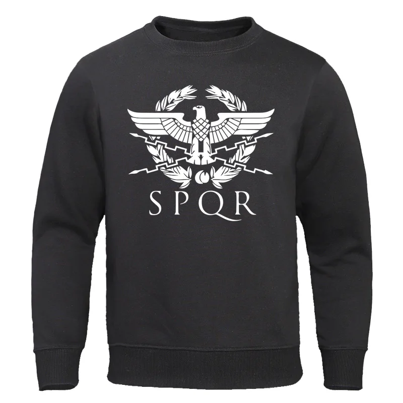 Осенняя Новинка Теплая мужская толстовка с капюшоном SPQR Римский Сенат военные фракции толстовки с орлом мужские модные брендовые толстовки