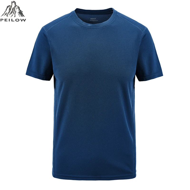 PEILOW размера плюс L~ 6XL 7XL 8XL2017 Весна Лето Мужская футболка с коротким рукавом быстросохнущая дышащая Фитнес хип-хоп Футболка мужская