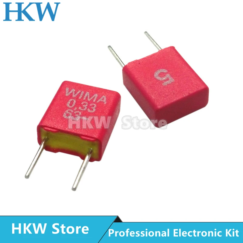 Film Capacitor 2PCS WIMA RED MKS2 5MM Hi-Fi Audio 0.1UF 1NF 0.01UF 1UF 1.5UF 10UF 22NF 2200PF 0.22UF 2.2UF 50V 63V 100V 250V P5