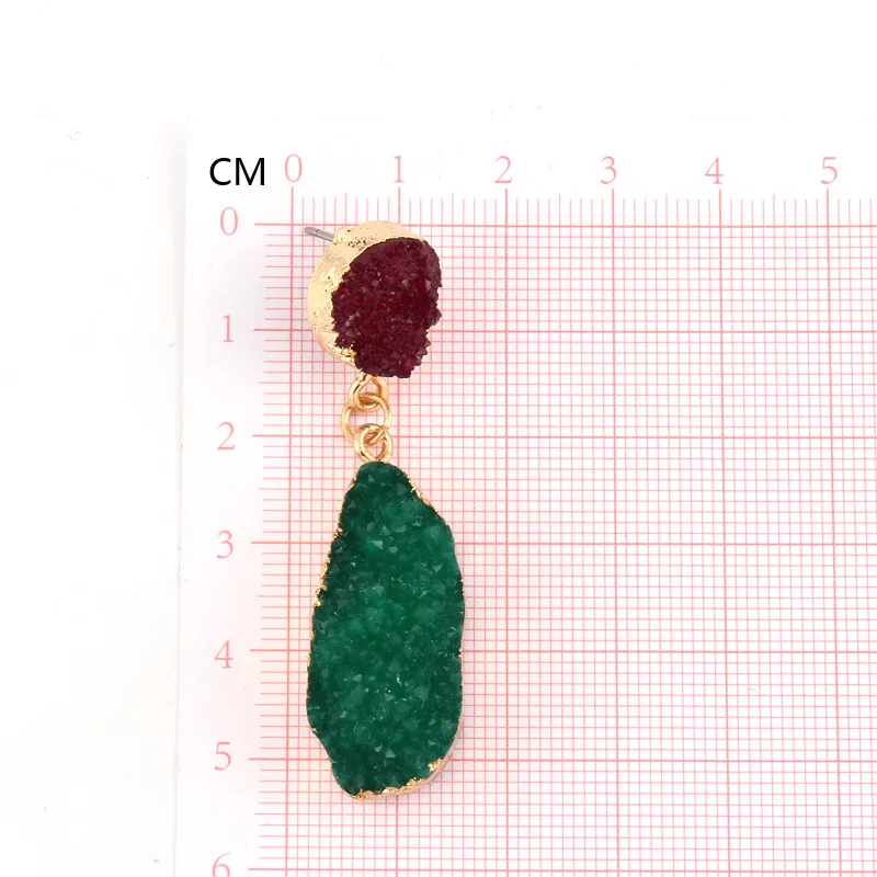 European Long Druzy Resin Drop Earrings For Women Jewelry Statement Geometric Big Eardrop Pendientes Mujer Moda 2019 Brinco (7)