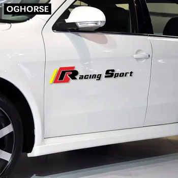 

1Pcs Reflective Racing Sport Car Door Side Body Sticker Decal For Volkswagen Golf 6 7 Polo Passat Tiguan Scirocco CC Accessories