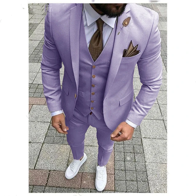 

New Arrival One Button Groomsmen Notch Lapel Groom Tuxedos Men Suits Wedding/Prom Best Man Blazer ( Jacket+Pants+Vest+Tie)