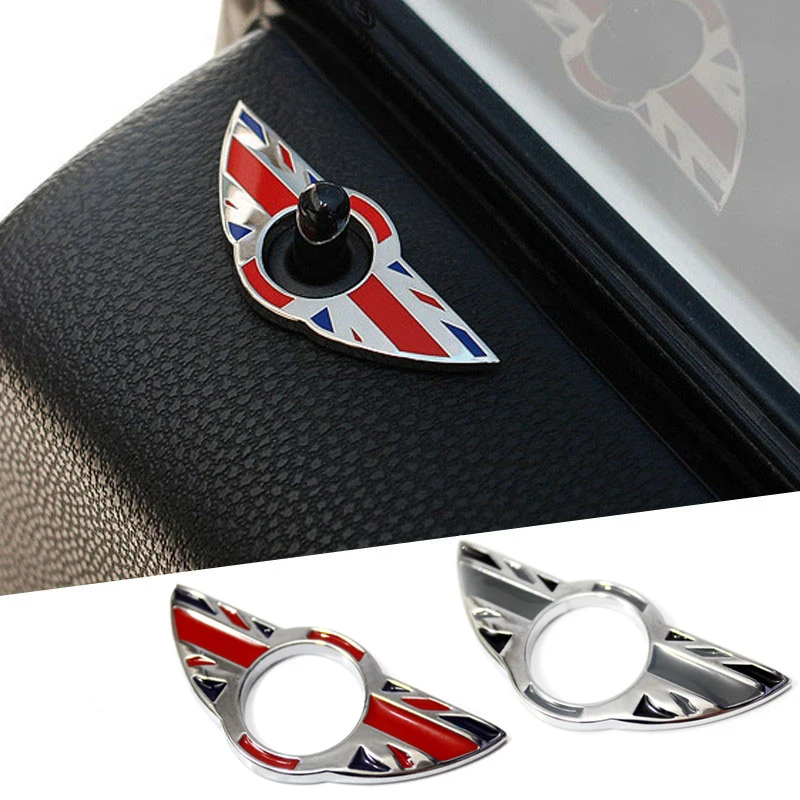Автомобильный Дверной замок Pin наклейка Рамка для Mini Cooper R55 R56 F55 F56 Countryman R60 Clubman хэтчбек крыло флаг Великобритании крышка интерьера