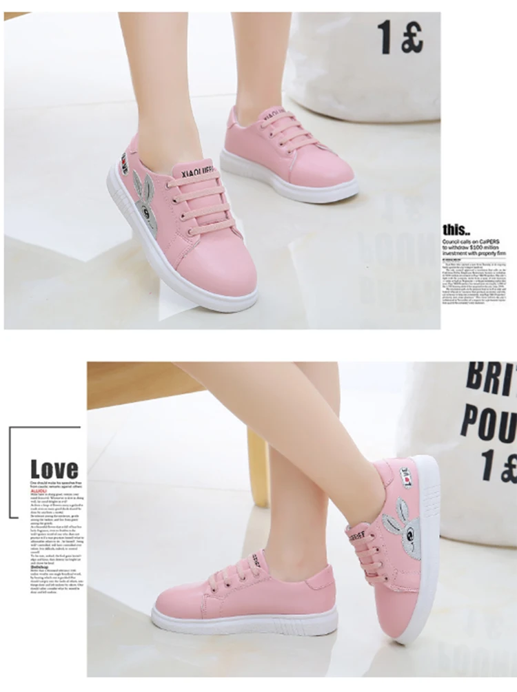 SpringAutumn2019SeasonNewStyleChildren'sSportsShoesStudentsBreathableCasualShoesPrincessShoesCasualSoft SolesSmallWhiteShoes