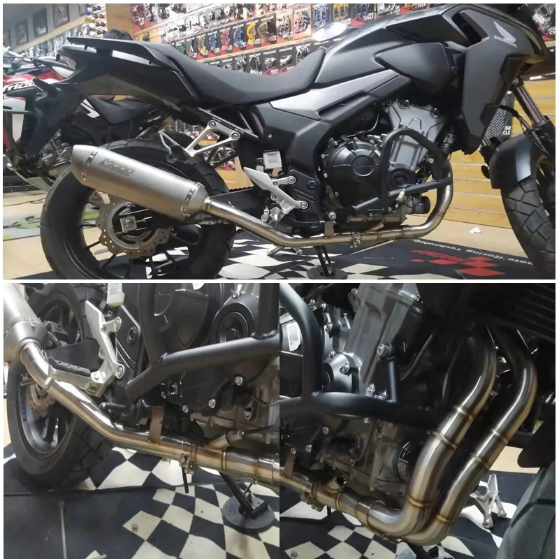 Для HONDA CB500X CBR500 CB500F выхлопная труба мотоцикла неразрушительный ремонт из 304 нержавеющей стали товар полный системы