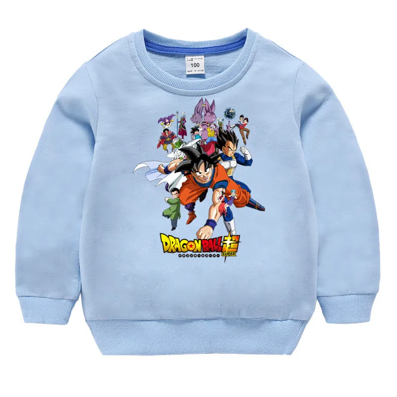 Детские хлопковые толстовки с капюшоном с принтом «Dragon Ball Z super son goku», хлопковый пуловер для девочек, топы для маленьких мальчиков, осенняя одежда
